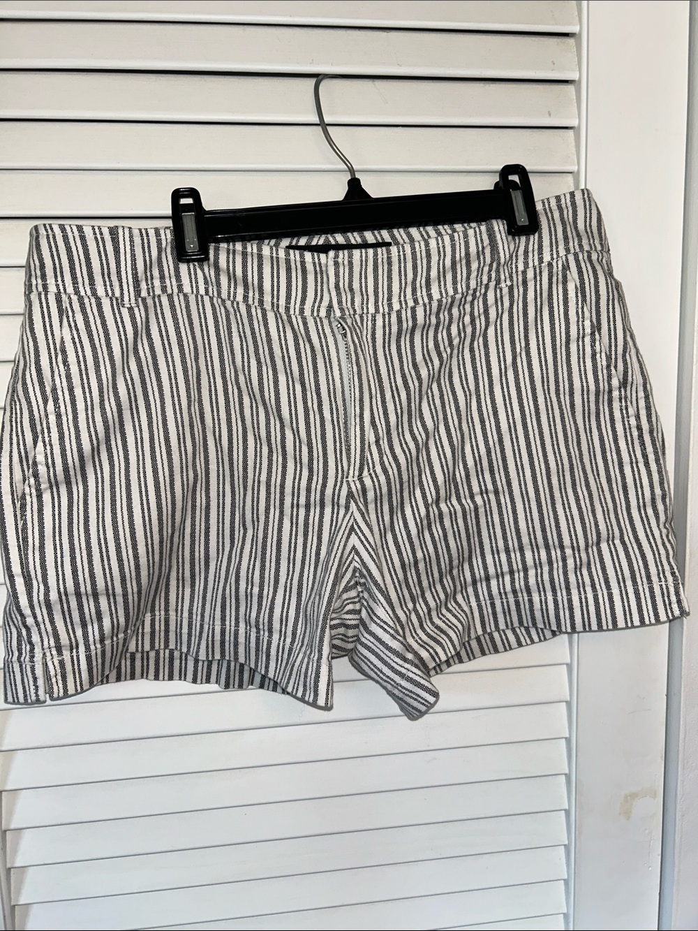 New York & Company Women’s Dark Grey and White Striped Shorts
